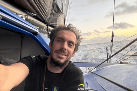  Photo envoyee depuis le bateau MACIF Sante Prevoyance lors de la course a la voile du Vendee Globe le 09 janvier 2025