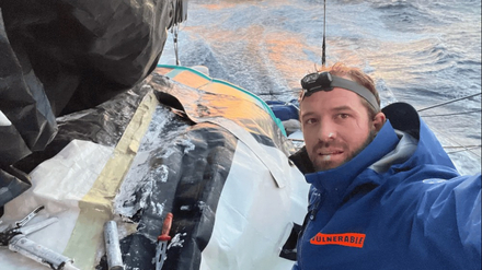  Photo envoyee depuis le bateau VULNERABLE SG lors de la course a la voile du Vendee Globe le 20 janvier 2025