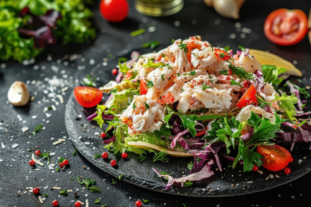 Exemple de plat avec de la laitue marine Exemple de plat avec de la laitue marine