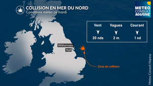 Collision en mer Nord : la pollution devrait rester en bordure des côtes anglaises