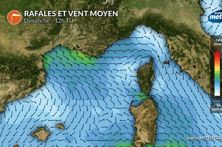 Vents en Mediterranee dimanche 11 mai