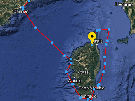 5 jours de navigation et 340 MN plus tard, arrivee dans le port de Saint-Florent