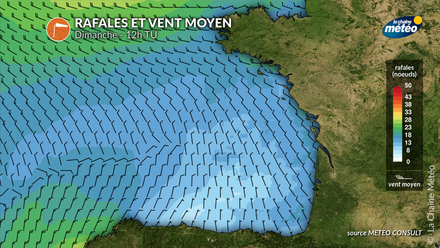Vent en Atlantique dimanche