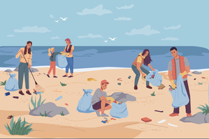 Les bénévoles se mobilisent sur les plages avant l’arrivée de la Rolex Fastnet Race à Cherbourg