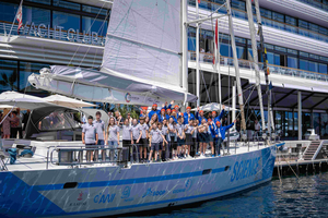 Malizia Explorer, le nouveau voilier de recherche scientifique, baptisé au Yacht club de Monaco