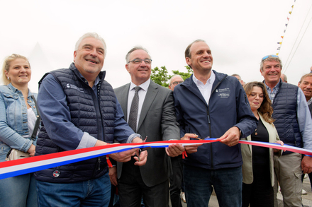 Frederic Cuvillier, Maire de Boulogne-sur-Mer, President de la Communaute d'agglomeration boulonnaise, Christophe Sirugue, Directeur General de Nausicaa, Laurence Prouvot, Conseillere regionale Region Hauts-de-France, Gwen Chapalain, organisateur de la Cou Frederic Cuvillier, Maire de Boulogne-sur-Mer, President de la Communaute d'agglomeration boulonnaise, Christophe Sirugue, Directeur General de Nausicaa, Laurence Prouvot, Conseillere regionale Region Hauts-de-France, Gwen Chapalain, organisateur de la Cou