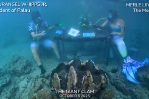 Le président des Palaos interviewé en direct sous l'océan