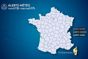 Orages en Corse : fortes pluies, grêle et vents violents attendus jusqu’à mercredi
