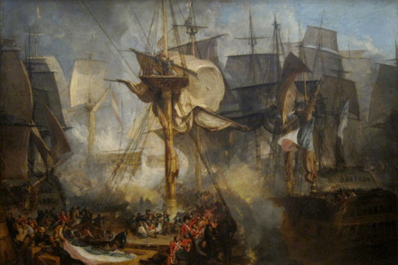 La Bataille de Trafalgar vue depuis les haubans tribord du mat de misaine du Victory William Turner, 1806-1808 Tate Britain, La Bataille de Trafalgar vue depuis les haubans tribord du mat de misaine du Victory William Turner, 1806-1808 Tate Britain,