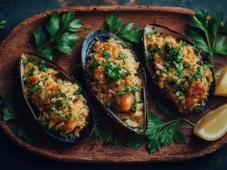 Moules farcies, huîtres gratinées et coquilles...