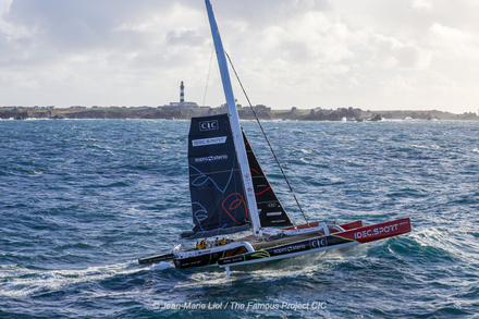 BREST, FRANCE - NOVEMBER 29, 2025 : Boat and crew of The Famous Project CIC, 100% women crew, are photographed before start for Trophee Jules Verne on November 29, in Brest, France - (Photo by Jean-Marie Liot / The Famous Project CIC) BREST, FRANCE - NOVEMBER 29, 2025 : Boat and crew of The Famous Project CIC, 100% women crew, are photographed before start for Trophee Jules Verne on November 29, in Brest, France - (Photo by Jean-Marie Liot / The Famous Project CIC)