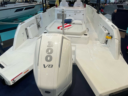 La motorisation du Wellcraft 28 T-Top expose a Dusseldorf
