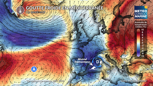 « Goutte froide » et temps fortement perturbé en Méditerranée