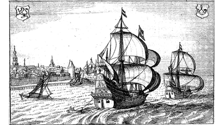 L'Eendracht et le Horn quittant les Pays-Bas. In : https://www.les-plats-pays.com/wp-content/uploads/2024/10/De-Eendracht-en-De-Hoorn.png