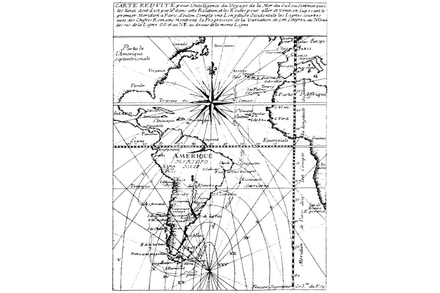 D’après la carte dressée par Amédée Frézier en 1716, qui retrace son voyage aller de Saint-Malo à Concepcion sur « Le Saint-Joseph », capitaine du Chesne Battas, de novembre 1711 à mai 1712, et son voyage retour de Concepcion à Marseille, de février à août D’après la carte dressée par Amédée Frézier en 1716, qui retrace son voyage aller de Saint-Malo à Concepcion sur « Le Saint-Joseph », capitaine du Chesne Battas, de novembre 1711 à mai 1712, et son voyage retour de Concepcion à Marseille, de février à août