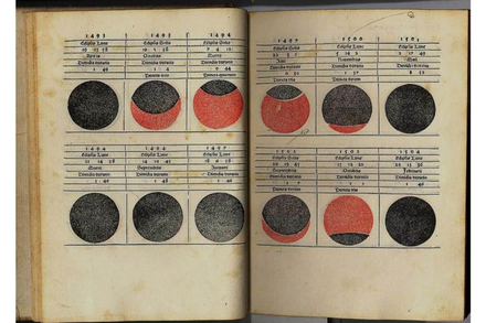 Table de éclipses de lune de Regiomontanus (1436-1476). Libre de droit in https://pg-astro.fr/grands-astronomes/le-moyen-age/regiomontanus.html