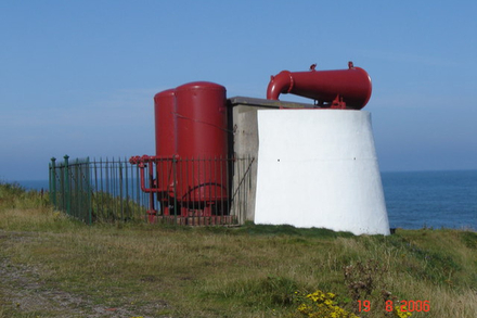 Ancienne corne de brume du phare de Girdle Ness près d'Aberdeen, inutilisée depuis 1987.