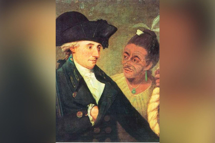 Captain Charles Clerke (1741-1779), ici avec un maori, il participa aux trois expéditions de Cook Captain Charles Clerke (1741-1779), ici avec un maori, il participa aux trois expéditions de Cook