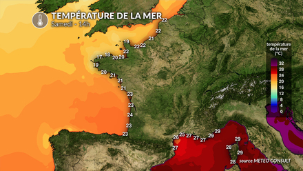 Températures de la mer samedi