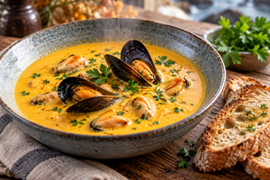 Velouté de moules au safran : la soupe réconfortante qui réchauffe les soirées