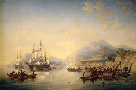 L'Erebus et le Terror en Nouvelle-Zélande, août 1841 L'Erebus et le Terror en Nouvelle-Zélande, août 1841
