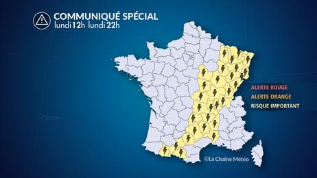 Forts orages du sud-ouest au nord-est