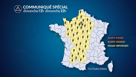 Brefs mais forts orages ce dimanche
