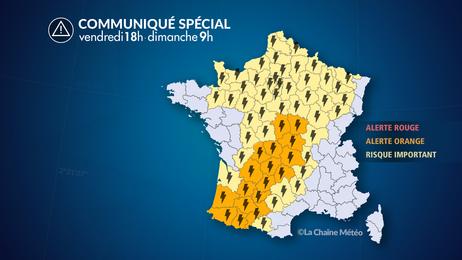 Episode durable d'intempéries : orages violents, risque de grêle