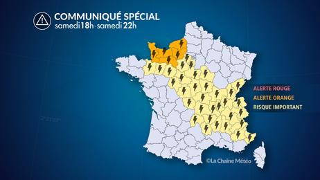 Forts orages du nord à l'est du pays