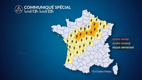 Forts orages, grêle et rafales de vent