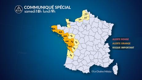 Coup de vent, risque de submersion et fortes pluies liés à la tempête Céline
