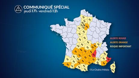 Alerte rouge pour l'épisode cévenol et fortes pluies généralisées