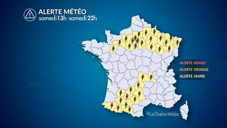 Forts orages et risque de grêle ce samedi
