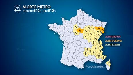 Fortes pluies et orages ce mercredi