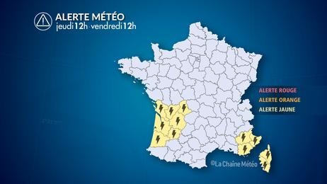 Orages et fortes pluies ce jeudi au sud-est, vendredi au sud-ouest