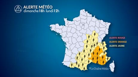 Intempéries du sud au centre du pays jusqu'à lundi