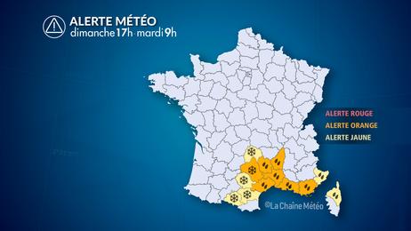 Intempéries au sud-est jusqu'à mardi