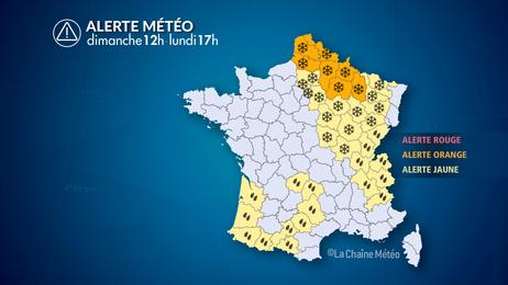 Neige en plaine au nord, pluies abondante du sud-ouest au centre-est