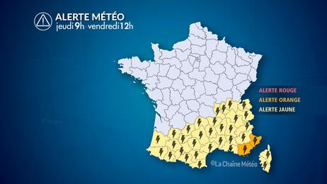 Violents orages au sud-est jeudi et vendredi