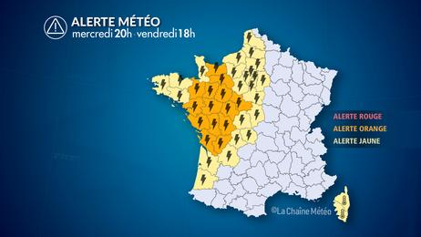 Forts orages à l'ouest mercredi soir, très forte chaleur en Corse