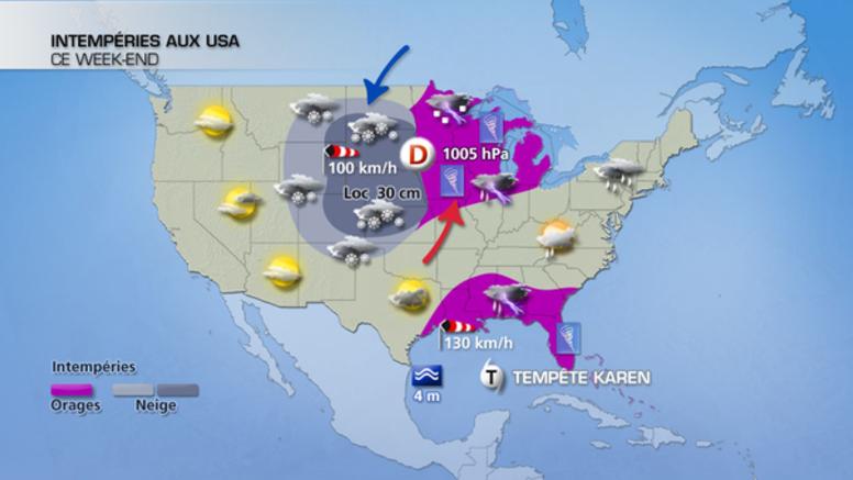 USA : neige, tornades et tempête tropicale