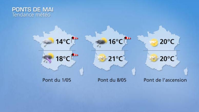 Exclusif : la météo des ponts du mois de mai 2014