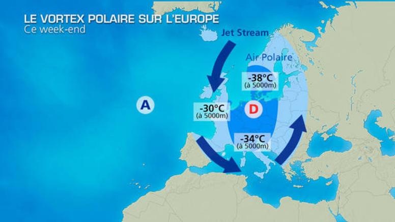Le vortex polaire plonge vers la France
