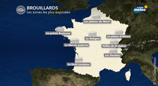 Brouillard : les zones de France les plus exposées Actualités France