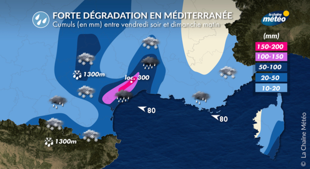 Cumuls prévus ce week-end Actualités France
