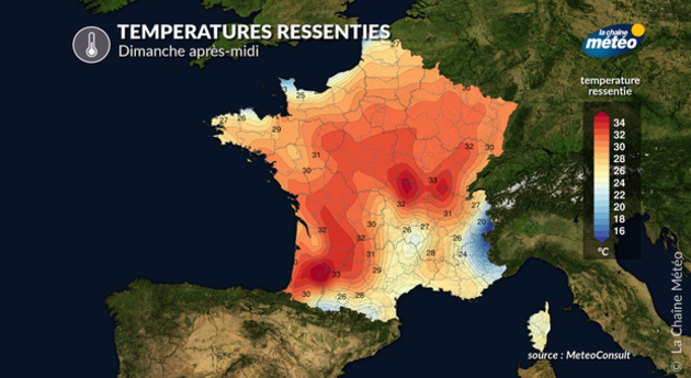 Température ressentie dimanche Actualités France