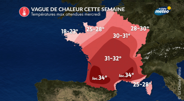 Températures maximales Actualités France