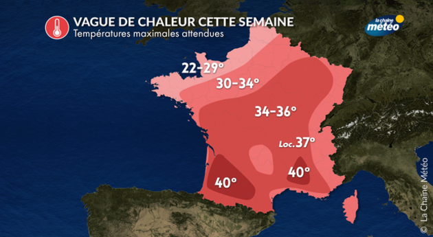 canicule : températures maximales Actualités France