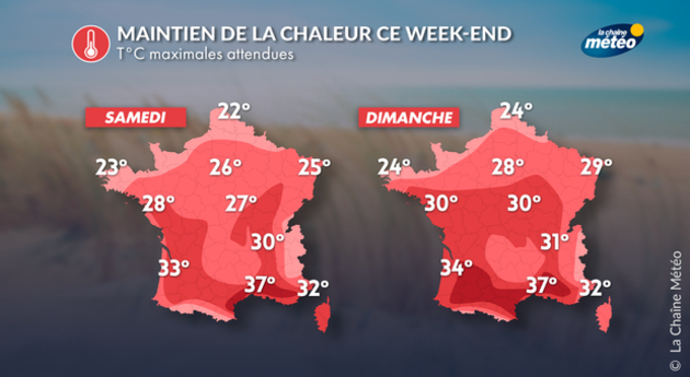 Températures météo du week-end Actualités France