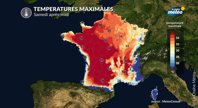 Températures maximales Actualités France